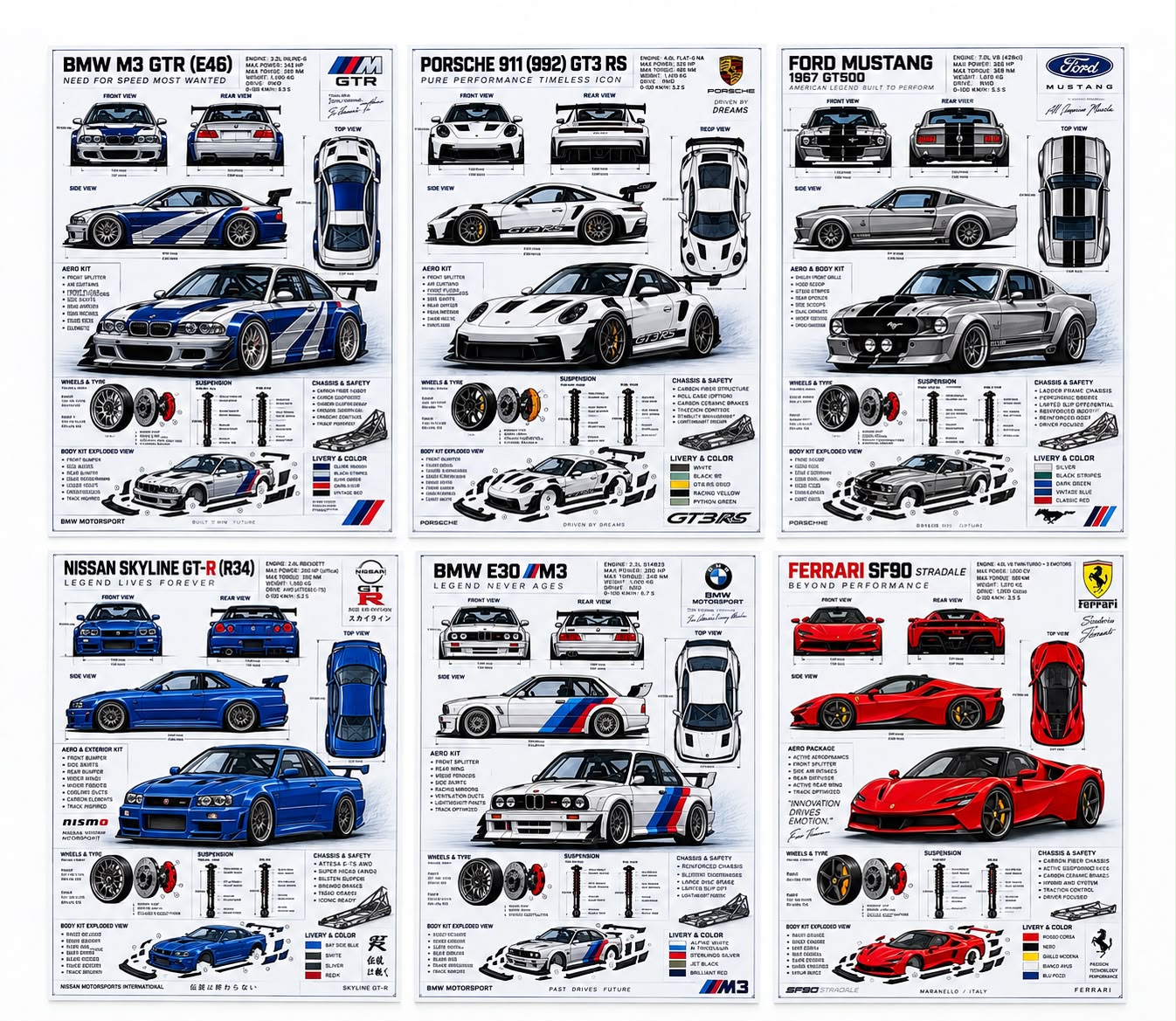 MIXED CAR POSTERS